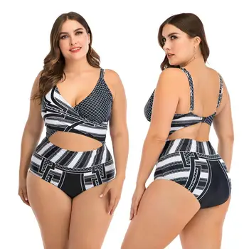 

large size swimwear sexy women two piece Swimsuit bikinis tankini set plus size Maillot De Bain Swimming Suit summer beachwear