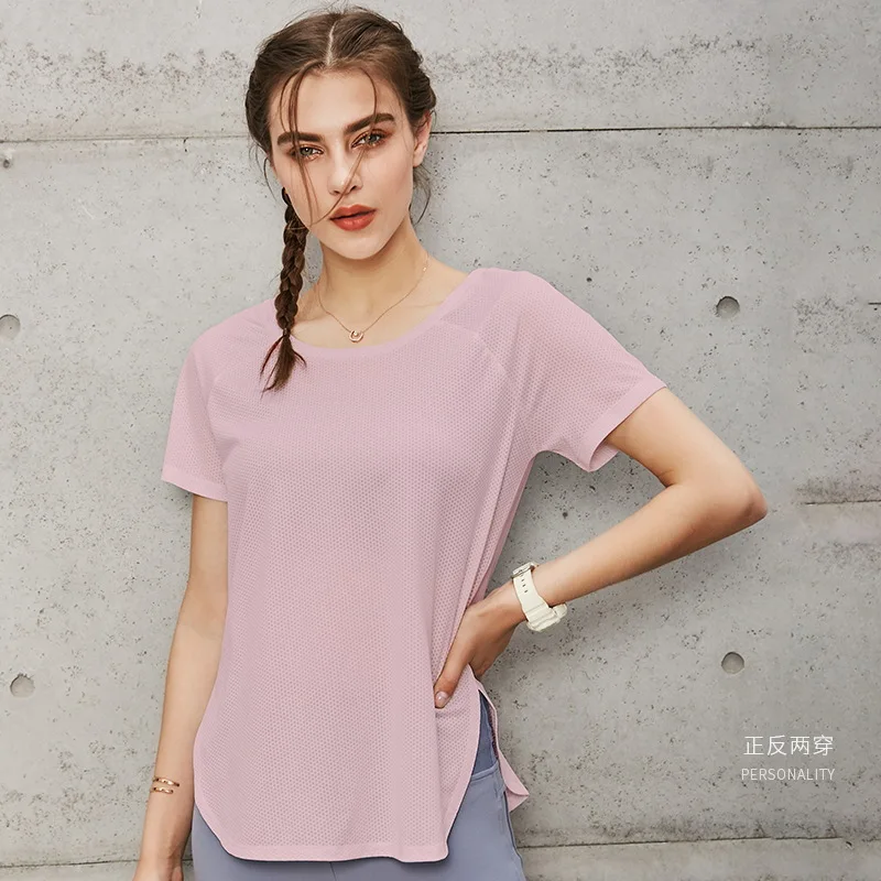 

Women Loose Fit Solid Fitness Sport Shirts Blouse Breathable Gym Running Vest Quick Dry Tops Sportswear Tees Female