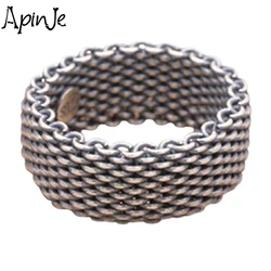Apinje 925 Sterling Silver Ring for Men Personality Creativity Man Thai Silver Fashion Jewelry Mens Rings