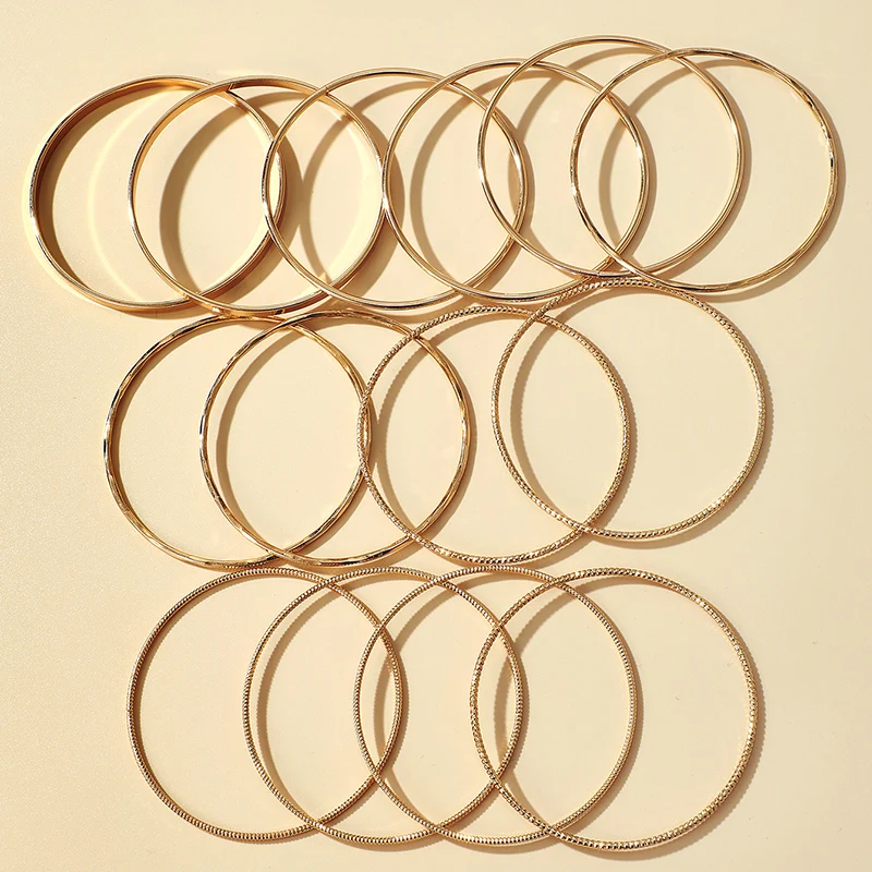 Tocona 14pcs/sets Gold Color Bracelets for Women Alloy Metal Bangle Party Jewelry Bohemian Jewelry Gift bracelet jewelry