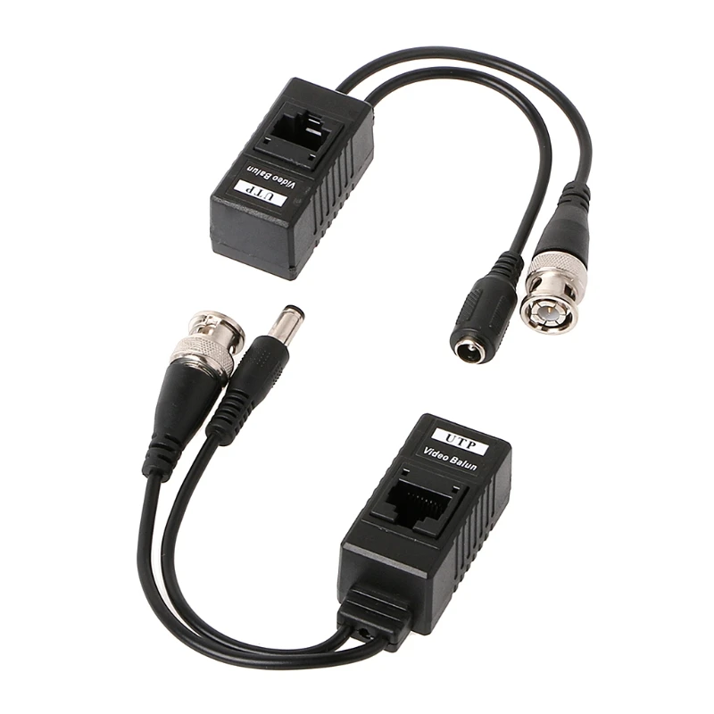 SSICON 10 Pairs BNC To RJ45 Passive Video Power + Audio Balun Transceiver CCTV Power Video Audio Balun For CCTV Camera