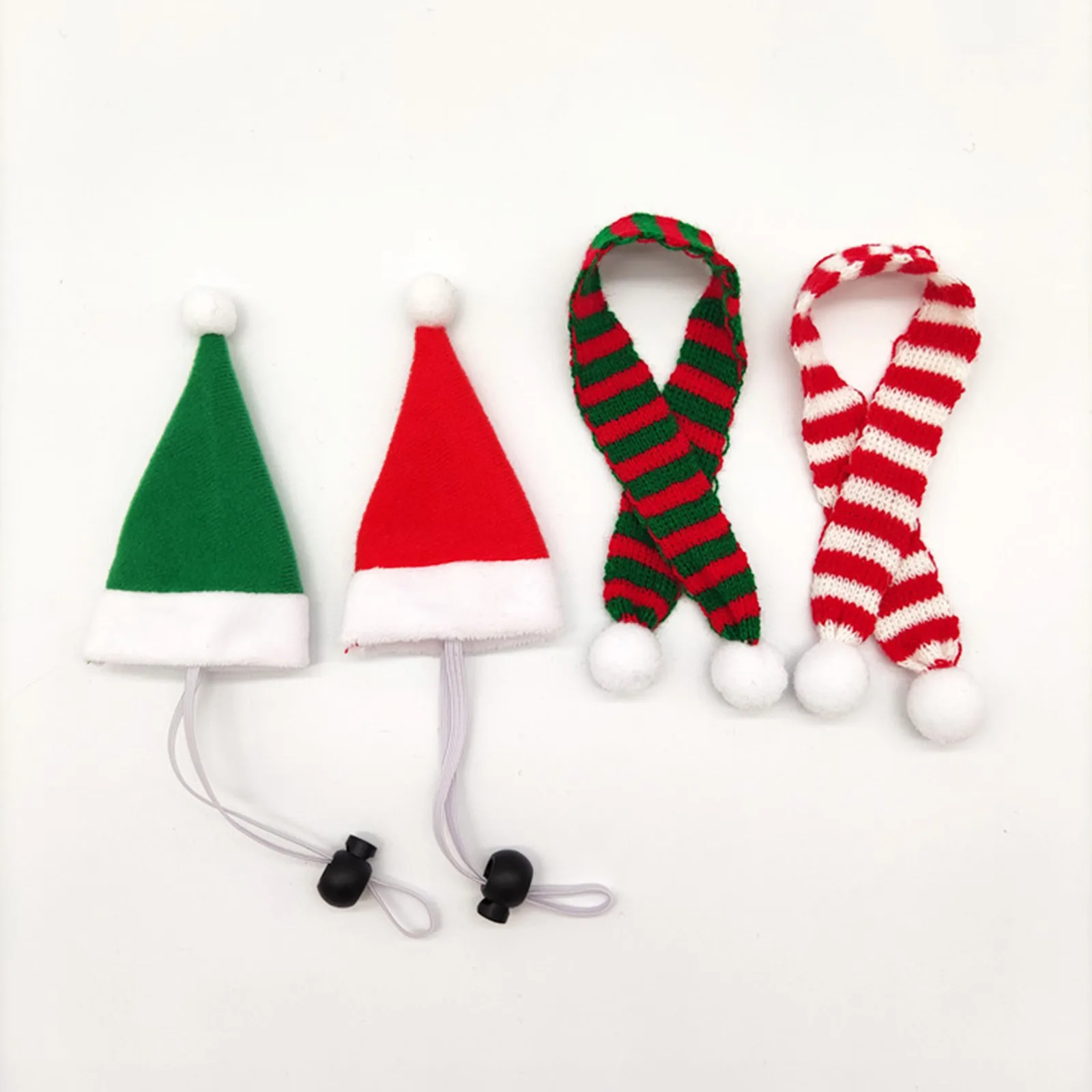 Pet Headgear Small Animal Clothes Chicken Pets Lizard Guinea Pigs Christmas Sets Christmas Hat Scarf Fleece Set Pet Costume Navidad Xmas Decor Noel