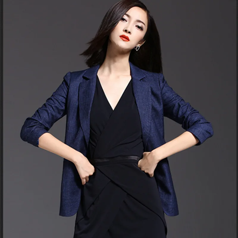 

Blazer Mujer Fashion Spring Female Coats Femme Long Sleeves Single Button Slim Women Blazers And Jackets CJ019