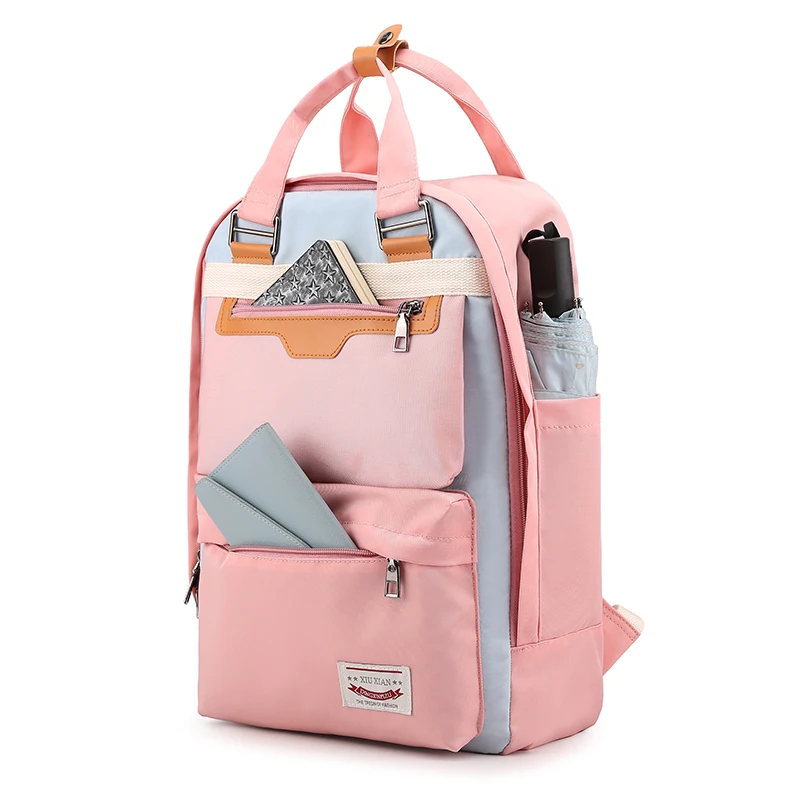 

Fashion School Bag for Teenage Girl Nylon Satchel 15.6 Inch Laptop Backpack Rucksack Large Anti-theft Backbag Mochila Escolar