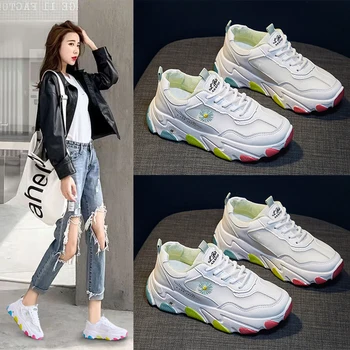 

Spring and autumn fashion casual wild increase sports shoes small white shoes female muffin thick bottom old shoes Z488