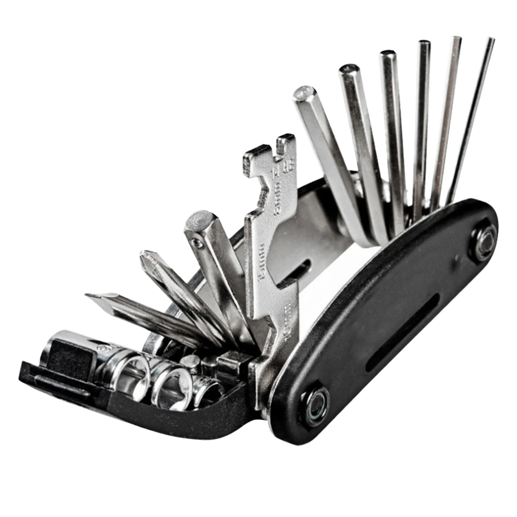 16 In1 Bike Bycicle Cycling Mini Fold Repair Tool Kit Multi-Function Hex Wrench Nut Tire Repair Hex Allen Key Screwdriver Socket