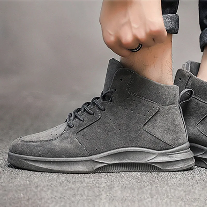 

MoneRffi Boots Men Suede Fashion Short Casual Boots 2019 Autumn Fashion Ankle Footwear Men Shoes Botas New Suede Botas Hombre