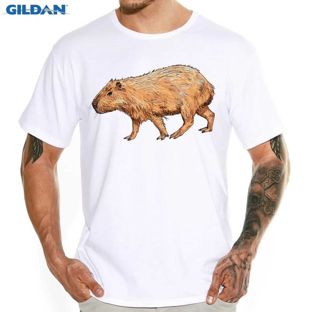Capybara Elephant Squirrel Printed Male Men's T Shirt Cool Design Casual Soft Tops Custom Hipster Tees L128 | Мужская одежда