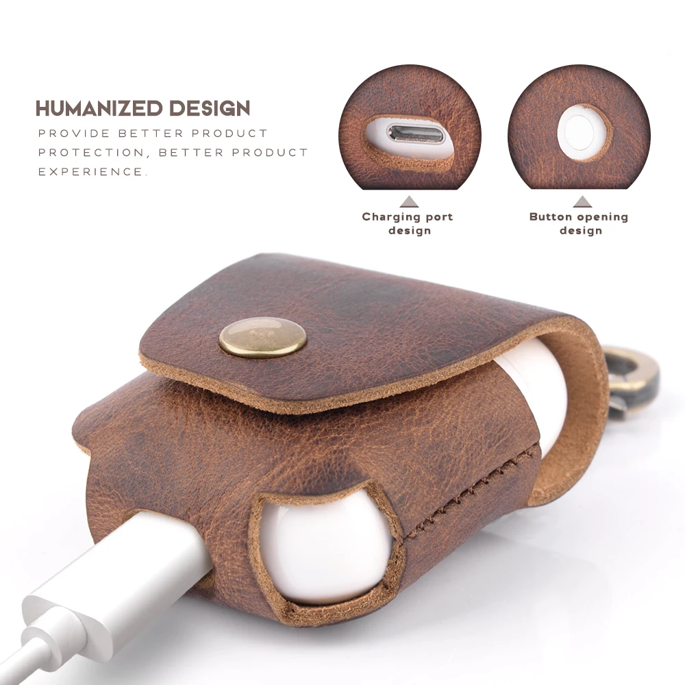 AIKSWE Quality Dermis Case For Airpods Cover Earphone Strap Wireless Bluetooth Headphone Earphone Protector Case for Air Pods