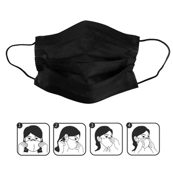 

50pcs Breathable 3-layer Face Mouth Masks Disposable Non Woven Anti-Dust Meltblown Cloth Protective Masks Earloops Masks