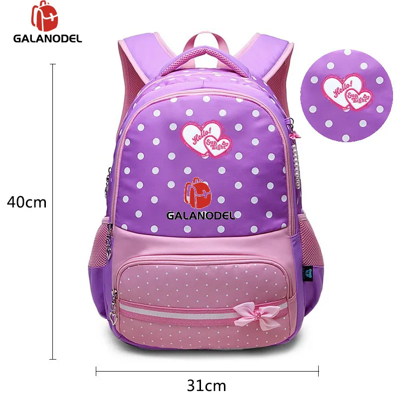 Purple small Детские школьные сумки милый мультфильм луки дети девочки водонепроницаемый ортопедический школьный рюкзак детские сумки, рюкзаки - Цвет: Purple small