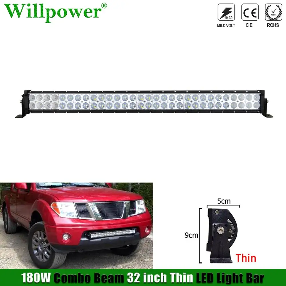 

4x4 Truck Front Bumper 32" 180W Fog Light Bar 4x4 4WD SUV Offroad Car UTV Pickup Spot Flood Light LED Bar Driving Lamp