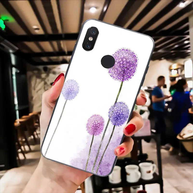 Watercolor flower Dandelion Lotus lavender Purple Pink