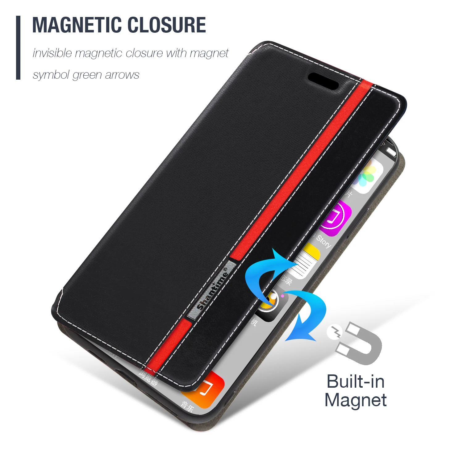 Funda para iPhone 14 Pro Max, funda de cuero con cierre magnético  multicolor a la moda, con tarjetero para iPhone 14 Pro, color gris