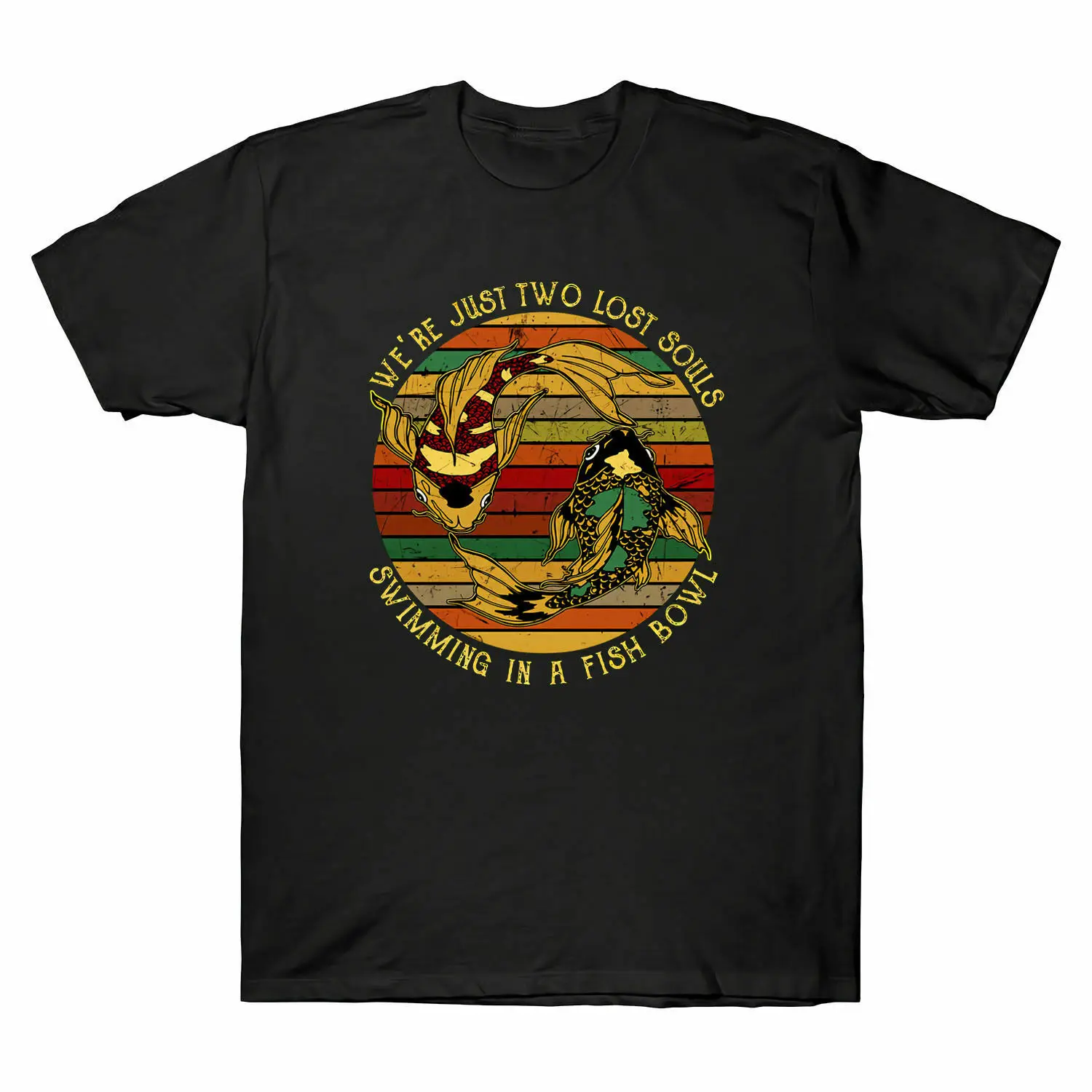 We'Re Just Two Lost Souls Swimming In Fish Bowl Vintage Mens Men Creative Casual Short Sleeve T Shirt Novelty Funny Tees | Мужская