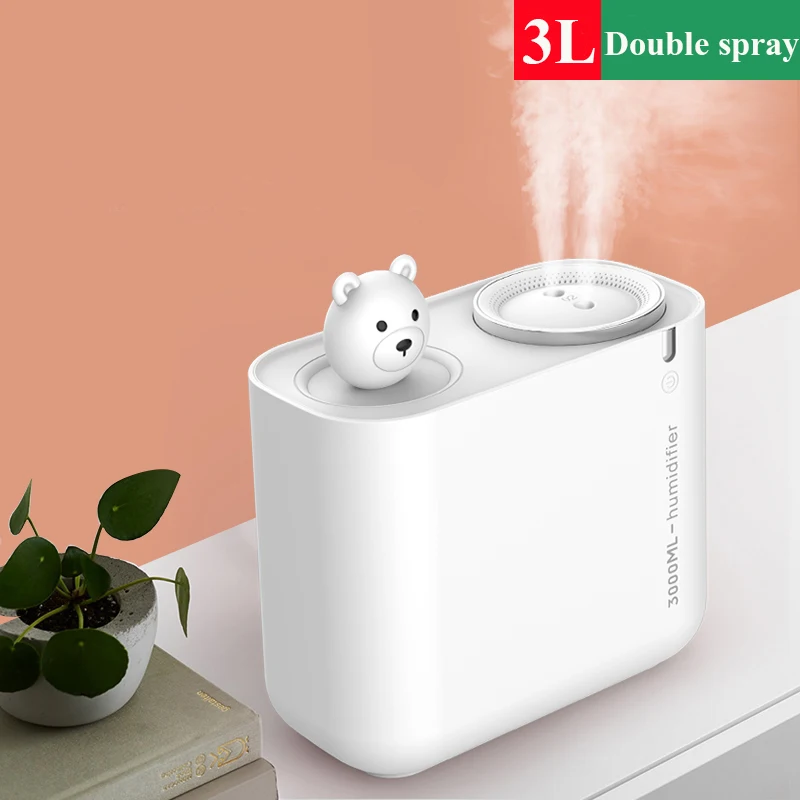 3000ml de gran capacidad DUAL DUAL Spray Desktop Humidificador Mist 3000ml de gran capacidad DUAL DUAL Spray Desktop Humidificador Mist