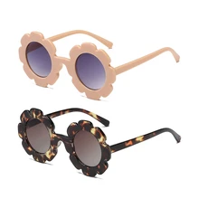 2 шт., винтажные детские солнцезащитные очки, детские солнцезащитные очки, Круглые Цветочные очки, детские спортивные солнцезащитные очки Uv400 для девочек и мальчиков, леопардовые и