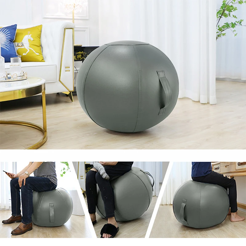 Anti-burst Yoga Ball with Leather Cover Thickened Stability Balance Ball Pilates Barre Physical Fitness Exercise Balls 65CM 75CM
