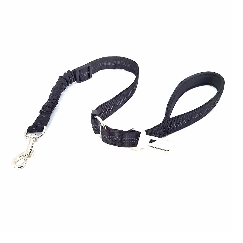 Dog leash car seat belt Elastic buffer dog lead pet Vehicle safety belts Reflective leashes