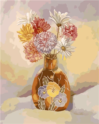 AZQSD Unframe Раскраска по номерам цветы для взрослых картина уникальный подарок ручная роспись Paiting по номерам ваза украшение - Цвет: SZGD2905