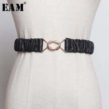 

[EAM] Pu Leather Elastic Multicolor Long Belt Personality Women New Fashion Tide All-match Spring Autumn 2020 19A-a296
