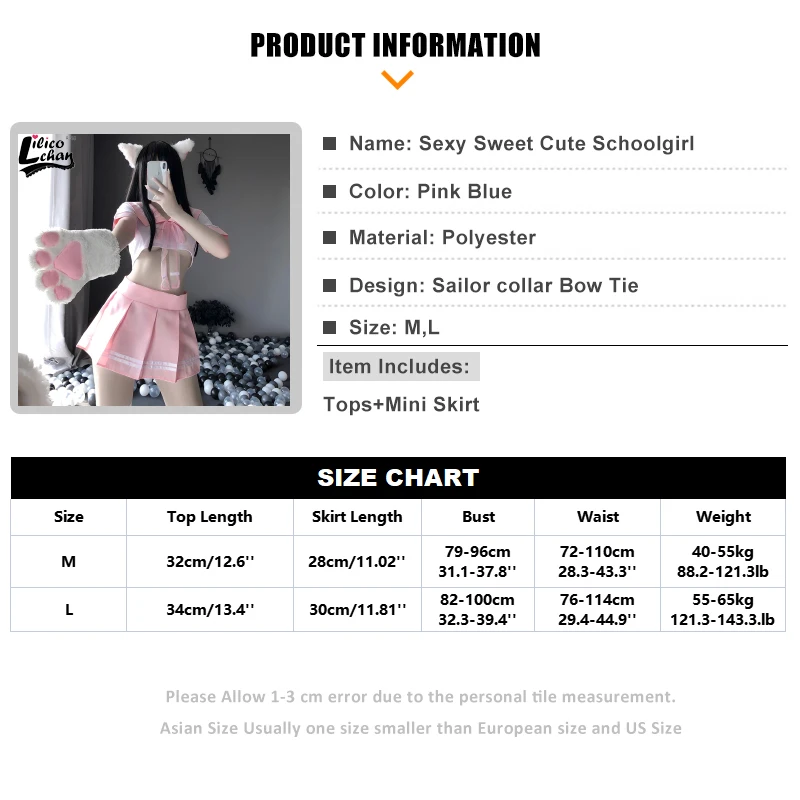 Sailor Collar Bow Tie Women Student Uniform Velcro Sweet Japanese Pink Cosplay Costumes With Miniskirt Sexy Lingerie Schoolgirl
