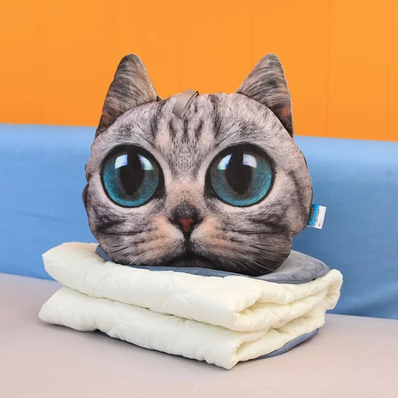 3D моделирование Шарпей мопс, собака, кошка, плюшевая игрушка, мягкая подушка сибирская хаски, три в одном, кондиционер, одеяло, подарок для детей - Цвет: H