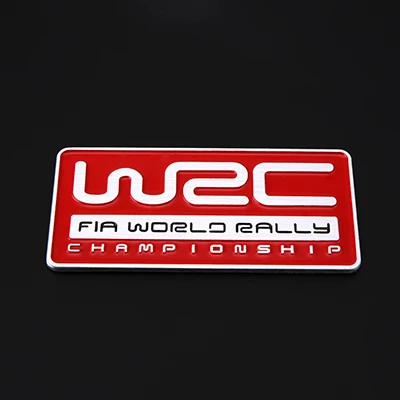 10 x новейший 3D алюминиевый сплав эмблема автомобиля для WRC FIA чемпионат мира ралли автомобильные аксессуары клейкий логотип для автомобильного стайлинга значок - Название цвета: Red