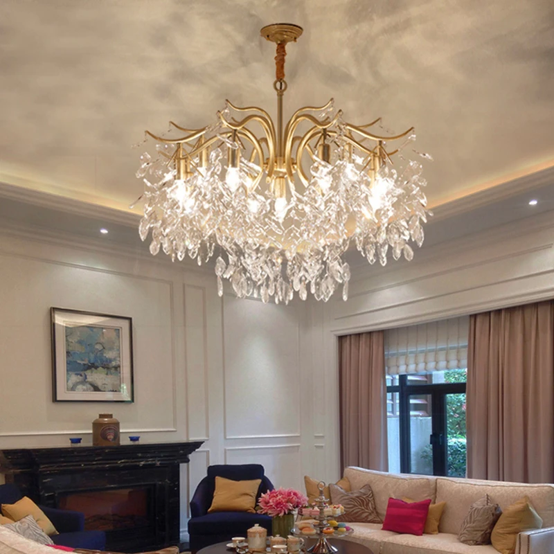 chandelier light Nordic LED Crystal Chandeliers Pendant Lustre Chandelier Luxury Lighting Kitchen Dining Living Room Bedroom Decoration modern crystal chandelier