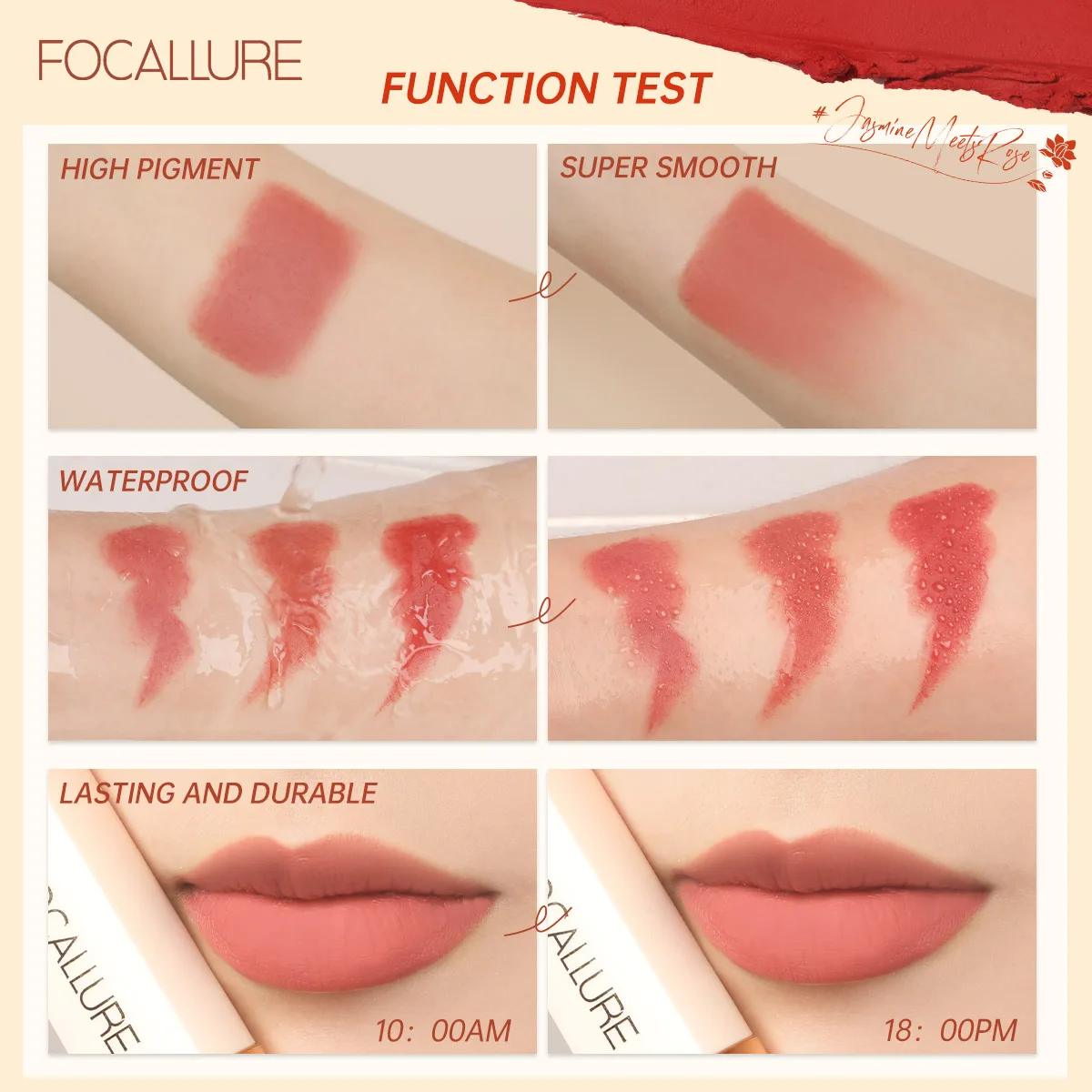 FOCALLURE Natural Matte Lipstick Waterproof Long-lasting Smooth Moisturizing Lip Balms Lightweight Lips Glaze Makeup Cosmetics 5