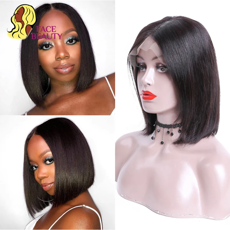 Facebeauty перуанский дневной свет для черных женщин 13*4 кружевной передний парик Боб