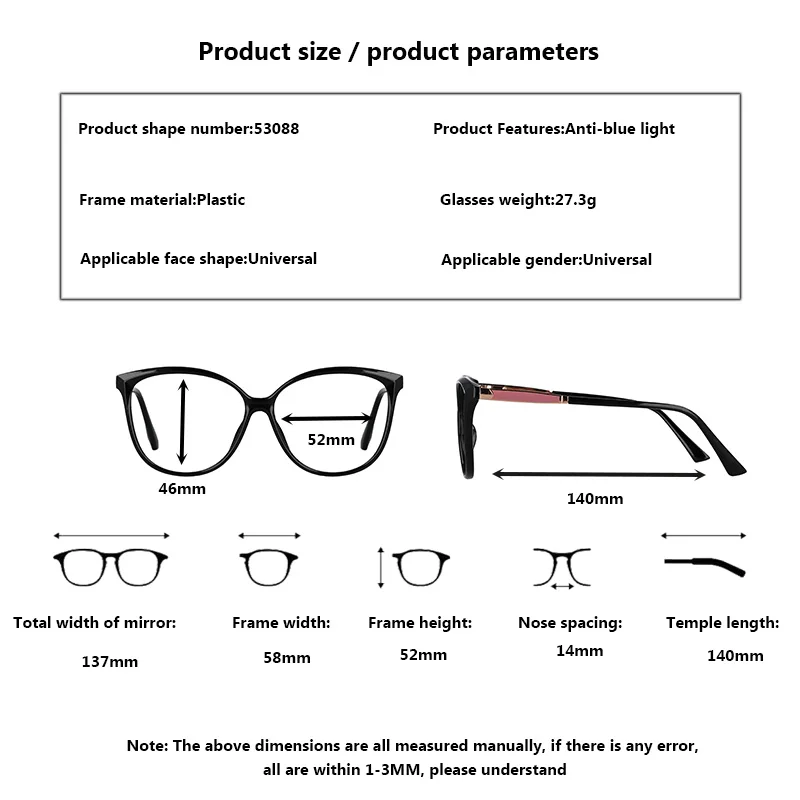 best blue light blocking glasses 53088 For Lady Sexy Oversized Cat Eye Glasses Frames Women Fashion Computer Eyeglasses glasses to protect eyes from screen