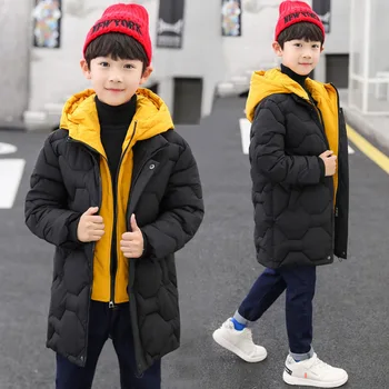 

2020 Winter Kids New Cotton Coat for Boys Plus Thickening Cotton-Padded Jacket Kids Snowsuits Winter Fashion Hooded