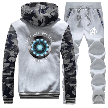 

Winter Tracksuit Men's Fashion Sets Casual Track Coat +Pants 2Pcs Suit Sportswear Tracksuits Sporting Jacket Clothing