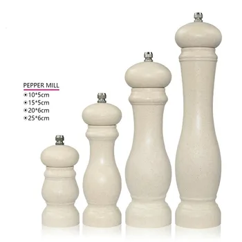 

Pepper Mill Beige Bamboo Fiber Salt Mill With Adjustable Strong Ceramic Grinder