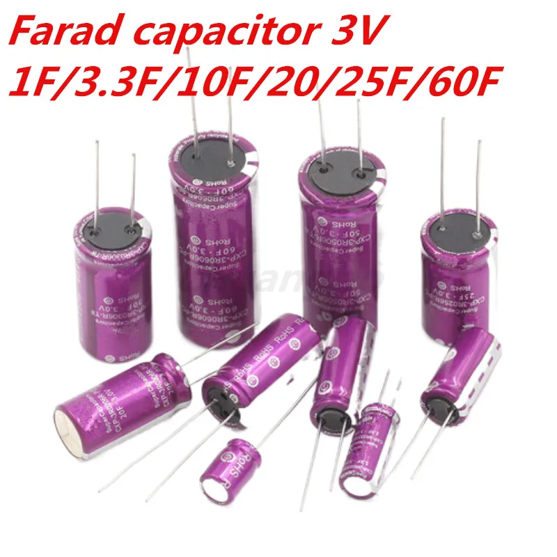 3.0V CDA Farad capacitors 1F 2F 3.3F 5F 7F 10F 15F 18F 20F 25F 30F 50F 60F 100F 120F Super Capacitor