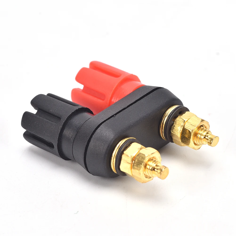 1pcs Red And Black 5mm Gold-plated Pure Copper Dual Female Banana Plug Terminal Binding Post For Speaker Amplifier Useful Tool