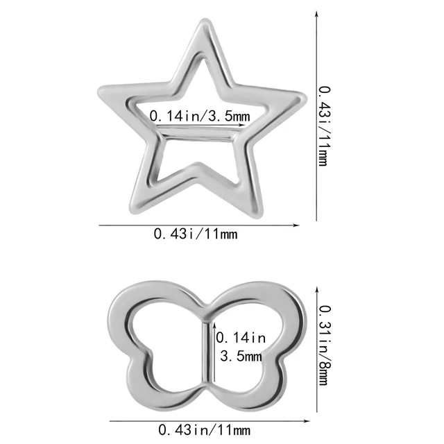 20PCS Mini Tri-glide Buckles Cute Star/Butterfly Shape Handmade Doll Bags Clothes Craft Decor Buttons DIY Doll Accessories 6