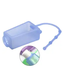 

10Pcs Portable Flip Cap Refillable Empty Bottle with Solid Color Silicone Cover Keychain Holder Hand Sanitizer Container