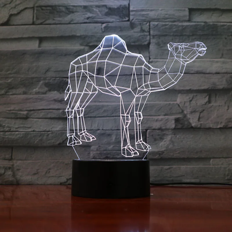 VCity Camel 3D лампа в форме животного многоцветный Иллюзия ночник сенсорный пульт дистанционного акриловая подставка USB светодиодный креативный атмосферное освещение
