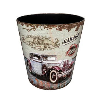 

26 X 20 X 26cm 10L Retro Style Waterproof Leather Trash Bin Waste Container Garbage Can Home Waste Bin Without Lid - Car Type 5