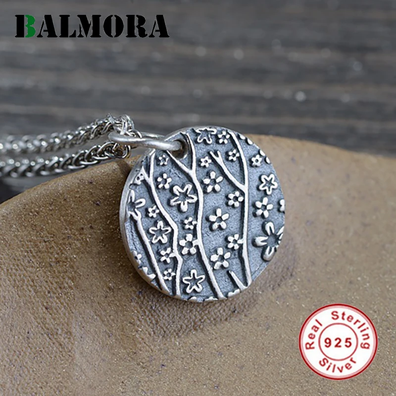 BALMORA 100% Настоящее 925 пробы серебряные подвески для женщин и мужчин круглой формы