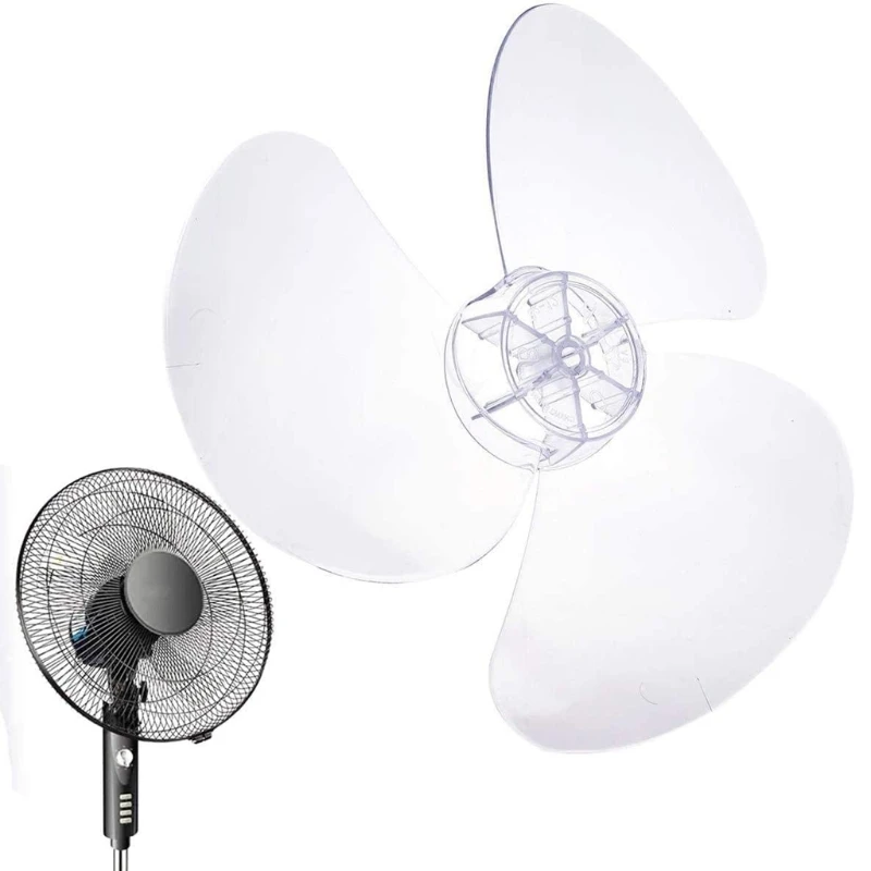 3 Leaves Clear Plastic Fan Blade Replacement for 12 Inch Pedestal Fan Stand Table Accessories
