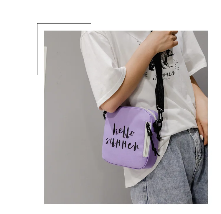 Summer New Style Canvas Bag Women's Versatile Single-shoulder Crossbody Bag Sesame Street Phone Bag Customizable Logo