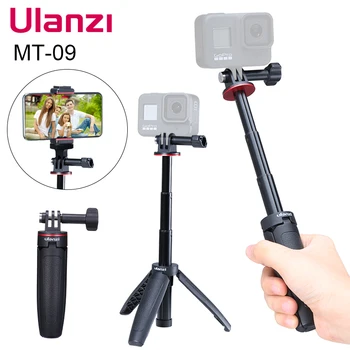 

Ulanzi MT-09 Universal Extend Portable Gopro Selfie Vlog Tripod for Gopro 8 7 6 5 4 Hero Black Osmo Action Camera iPhone Android