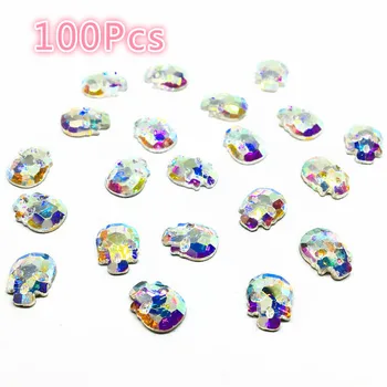 

3D Nail Art Decorations Skull Stass Diamonds Halloween Nail Charms Nail Supplies Rock Punk Crystals Nails Accessories Flat Back