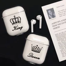 Чехол с короной для Apple airpods, чехол, милый беспроводной Чехол для наушников с Bluetooth, защитный чехол для наушников Airpods