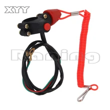 Corda corrediça de emergência matar parar interruptor do motor botão para atv motocicleta barco interruptor de parada l motor matar