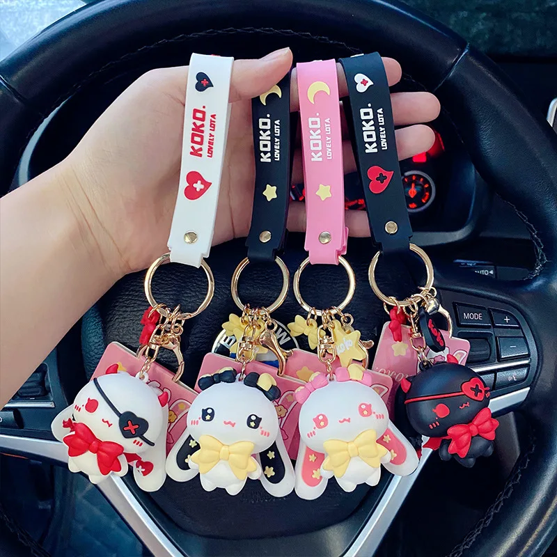 Cartoon Star Moon Rabbit Keychain Trendy Fashion Car Key Ring Pendant Women  Girl Cute Backpack Charm Key Chains - AliExpress