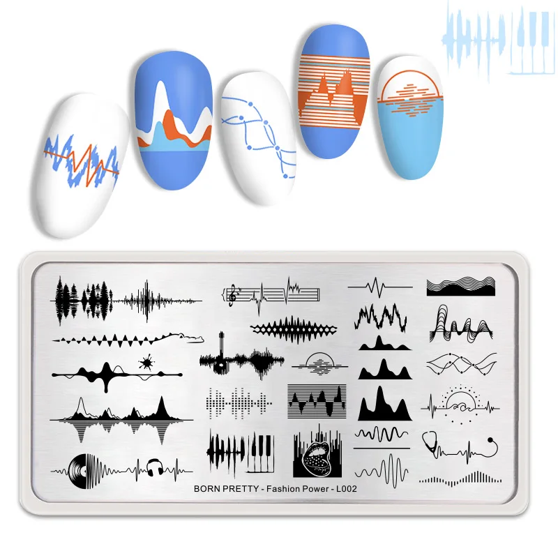 

BORN PRETTY Rectangle Nail Stamping Plates Fashion Flower Rose Love Mix Stainless Steel Nail Art Image Stamp Plate Stencil